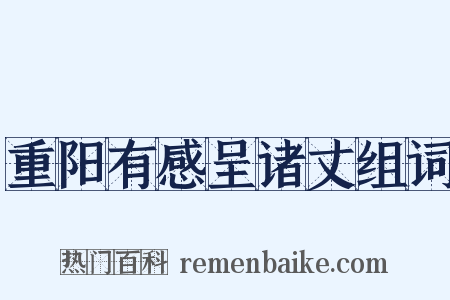 重阳有感呈诸丈组词是什么意思的图片